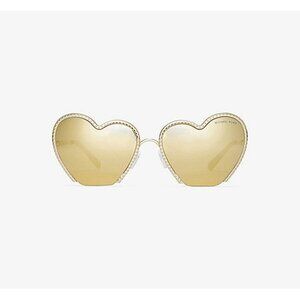Michael Kors Heart Breaker Sunglasses Gold Metal Shiny Sunnies 100 UV Protection
